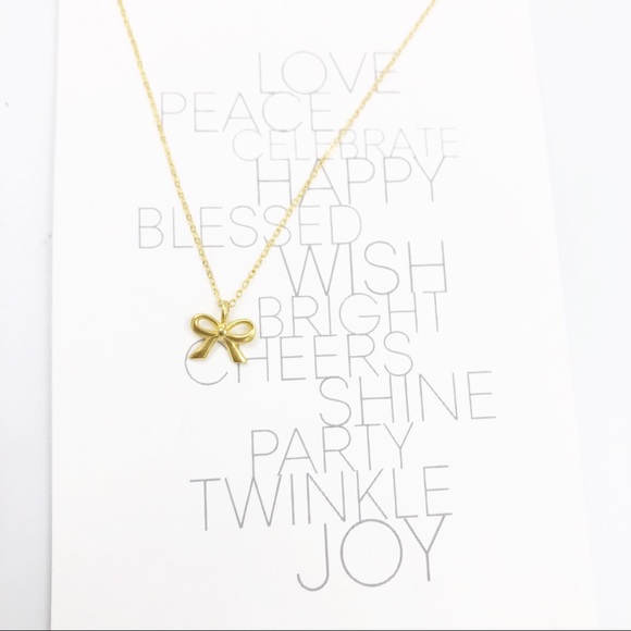NWOT Gold Bow Pendant - Picture 2 of 8